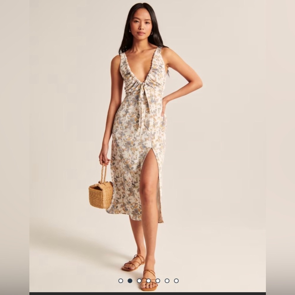 Abercrombie & Fitch Cinched Neck Slip Midi Dress size small